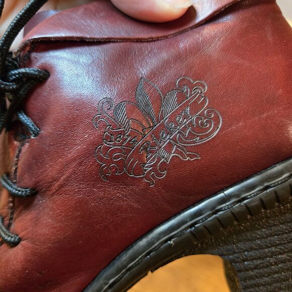 Rieker Boots Womens EU 39 Ankle Booties Heels Burgundy Leather Zipper Run Small - Picture 7 of 9